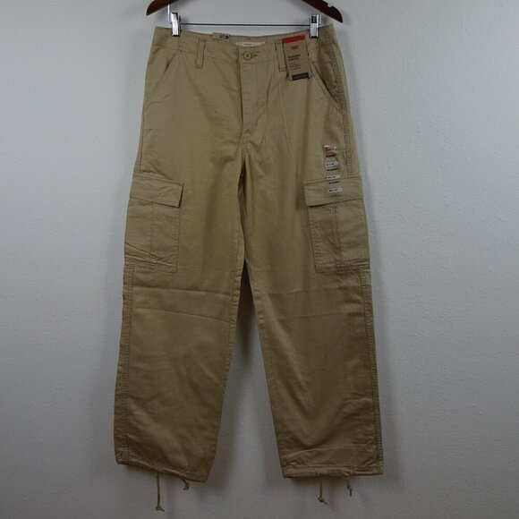 Levi's Pants - Levi's Baggy Cargo Pants Women's Size 30x32 Beige Loose Fit Adjustable Hem